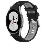 For Samsung Galaxy Watch4 40mm 20mm Sports Two-Color Steel Buckle Silicone Watch Band(Black+Grey)