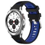 For Samsung  Galaxy Watch4 Classic 42mm 20mm Sports Two-Color Steel Buckle Silicone Watch Band(Black+Blue)