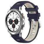 For Samsung  Galaxy Watch4 Classic 42mm 20mm Sports Two-Color Steel Buckle Silicone Watch Band(Midnight Blue+Starlight)