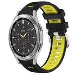 For Samsung  Galaxy Watch4 Classic 46mm 20mm Sports Two-Color Steel Buckle Silicone Watch Band(Black+Lime Green)