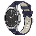 For Samsung  Galaxy Watch4 Classic 46mm 20mm Sports Two-Color Steel Buckle Silicone Watch Band(Midnight Blue+Starlight)