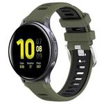 For Samsung Galaxy Watch Active2 40mm 20mm Sports Two-Color Steel Buckle Silicone Watch Band(Army Green+Black)