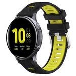 For Samsung Galaxy Watch Active2 44mm 20mm Sports Two-Color Steel Buckle Silicone Watch Band(Black+Lime Green)