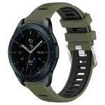 For Samsung Galaxy Watch 42mm 20mm Sports Two-Color Steel Buckle Silicone Watch Band(Army Green+Black)