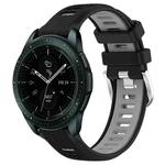 For Samsung Galaxy Watch 42mm 20mm Sports Two-Color Steel Buckle Silicone Watch Band(Black+Grey)