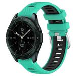 For Samsung Galaxy Watch 42mm 20mm Sports Two-Color Steel Buckle Silicone Watch Band(Lake Blue+Black)