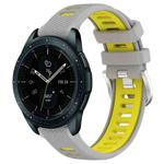 For Samsung Galaxy Watch 42mm 20mm Sports Two-Color Steel Buckle Silicone Watch Band(Grey+Yellow)