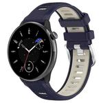 For Samsung Galaxy Watch 6 Classic 47mm 20mm Sports Two-Color Steel Buckle Silicone Watch Band(Midnight Blue+Starlight)