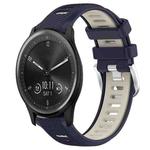 For Garmin Vivomove Sport 20mm Sports Two-Color Steel Buckle Silicone Watch Band(Midnight Blue+Starlight)