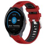 For Garmin Vivoactive3 Music 20mm Sports Two-Color Steel Buckle Silicone Watch Band(Red+Black)