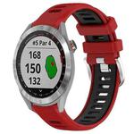 For Garmin Approach S40 20mm Sports Two-Color Steel Buckle Silicone Watch Band(Red+Black)