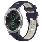 For Garmin VivoMove Luxe 20mm Sports Two-Color Steel Buckle Silicone Watch Band(Midnight Blue+Starlight)