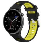 For Amazfit Bip 1S 20mm Cross Texture Two Color Silicone Steel Buckle Watch Band(Black+Lime Green)