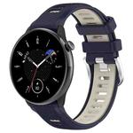 For Amazfit Bip 1S 20mm Cross Texture Two Color Silicone Steel Buckle Watch Band(Midnight Blue + Starlight)
