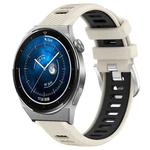 For Huawei Watch GT3 Pro 43mm 20mm Sports Two-Color Steel Buckle Silicone Watch Band(Starlight+Black)