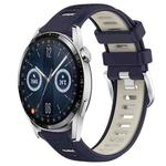 For Huawei Watch GT3 42mm 20mm Sports Two-Color Steel Buckle Silicone Watch Band(Midnight Blue+Starlight)
