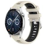 For Huawei Watch GT3 42mm 20mm Sports Two-Color Steel Buckle Silicone Watch Band(Starlight+Black)