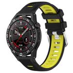 For Huawei Watch GT3 SE 22mm Sports Two-Color Steel Buckle Silicone Watch Band(Black+Lime Green)