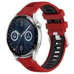 For Huawei Watch GT3 46mm 22mm Sports Two-Color Steel Buckle Silicone Watch Band(Red+Black)