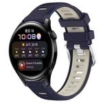 For Huawei Watch 3 22mm Sports Two-Color Steel Buckle Silicone Watch Band(Midnight Blue+Starlight)