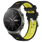 For Huawei GT2 Pro 22mm Sports Two-Color Steel Buckle Silicone Watch Band(Black+Lime Green)