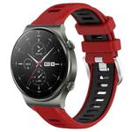 For Huawei GT2 Pro 22mm Sports Two-Color Steel Buckle Silicone Watch Band(Red+Black)