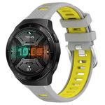 For Huawei Watch GT 2E 22mm Sports Two-Color Steel Buckle Silicone Watch Band(Grey+Yellow)