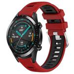 For Huawei GT2 46mm 22mm Sports Two-Color Steel Buckle Silicone Watch Band(Red+Black)