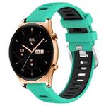 For Honor Watch GS 3 22mm Sports Two-Color Steel Buckle Silicone Watch Band(Lake Blue+Black)