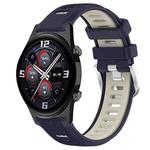 For Honor Watch GS 3i 22mm Sports Two-Color Steel Buckle Silicone Watch Band(Midnight Blue+Starlight)