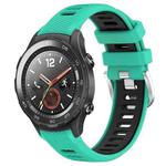 For Honor Magic Watch 2 46mm 22mm Sports Two-Color Steel Buckle Silicone Watch Band(Lake Blue+Black)