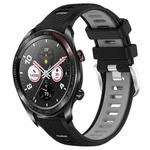 For Honor Watch Dream 22mm Sports Two-Color Steel Buckle Silicone Watch Band(Black+Grey)