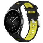 For Xiaomi Watch S2 42mm 22mm Sports Two-Color Steel Buckle Silicone Watch Band(Black+Lime Green)