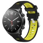 For Xiaomi MI Watch S1 22mm Sports Two-Color Steel Buckle Silicone Watch Band(Black+Lime Green)