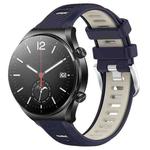 For Xiaomi MI Watch S1 22mm Sports Two-Color Steel Buckle Silicone Watch Band(Midnight Blue+Starlight)
