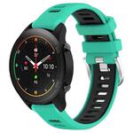 For Xiaomi MI Watch S1 Pro 22mm Sports Two-Color Steel Buckle Silicone Watch Band(Lake Blue+Black)