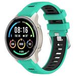 For Xiaomi MI Watch Color 2 22mm Sports Two-Color Steel Buckle Silicone Watch Band(Lake Blue+Black)