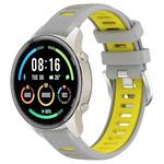 For Xiaomi MI Watch Color 2 22mm Sports Two-Color Steel Buckle Silicone Watch Band(Grey+Yellow)