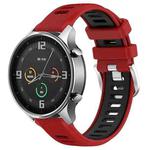 For Xiaomi MI Watch Sport 22mm Sports Two-Color Steel Buckle Silicone Watch Band(Red+Black)