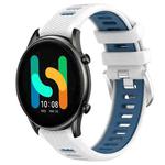 For Xiaomi MI Watch Color 22mm Sports Two-Color Steel Buckle Silicone Watch Band(White+Blue)