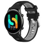 For Xiaomi MI Watch Color 22mm Sports Two-Color Steel Buckle Silicone Watch Band(Black+Grey)