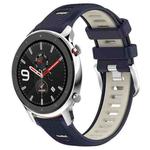 For Amazfit GTR 4 22mm Cross Texture Two Color Silicone Steel Buckle Watch Band(Midnight Blue + Starlight)