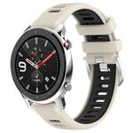 For Amazfit GTR 4 Pro 22mm Cross Texture Two Color Silicone Steel Buckle Watch Band(Starlight+Black)