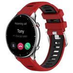 For Amazfit GTR 2 22mm Cross Texture Two Color Silicone Steel Buckle Watch Band(Red+Black)