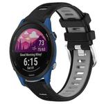 For Garmin Forerunner 255 Music 22mm Sports Two-Color Steel Buckle Silicone Watch Band(Black+Grey)