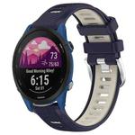 For Garmin Forerunner 255 Music 22mm Sports Two-Color Steel Buckle Silicone Watch Band(Midnight Blue+Starlight)