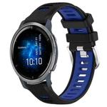For Garmin Venu 2 22mm Sports Two-Color Steel Buckle Silicone Watch Band(Black+Blue)