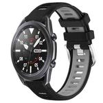For Samsung Galaxy Watch3 45mm 22mm Sports Two-Color Steel Buckle Silicone Watch Band(Black+Grey)