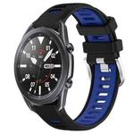 For Samsung Galaxy Watch3 45mm 22mm Sports Two-Color Steel Buckle Silicone Watch Band(Black+Blue)