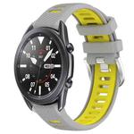 For Samsung Galaxy Watch3 45mm 22mm Sports Two-Color Steel Buckle Silicone Watch Band(Grey+Yellow)